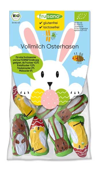 Frusano Vollmilch Osterhasen bio 76g