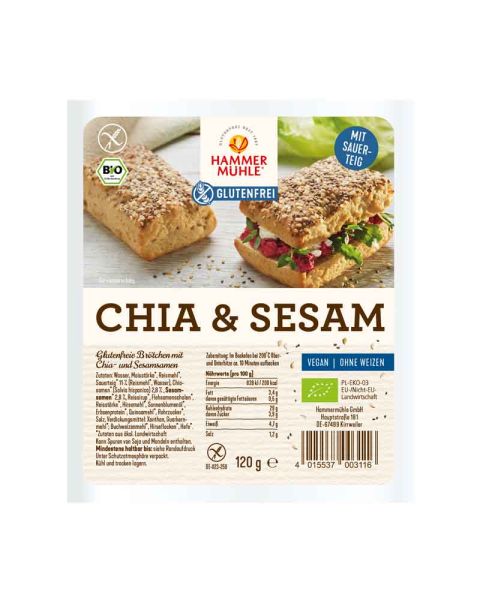 Hammermühle Chia & Sesam Brötchen bio 120g