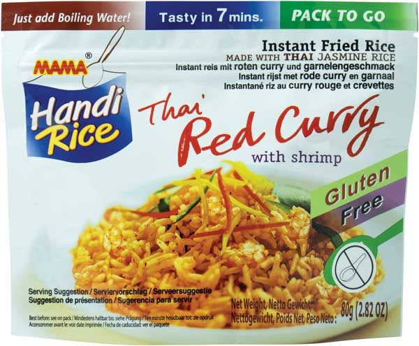 Mama Instant Reis Thai Red Curry mit Shrimps 80g