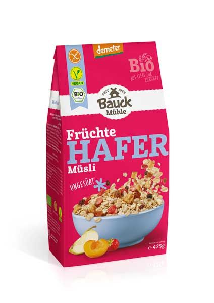 Bauck Mühle Hafermüsli Früchte demeter 425g