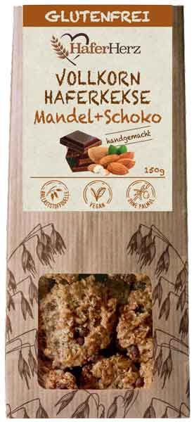 HaferHerz Vollkorn Haferkekse Mandel + Schoko 150g