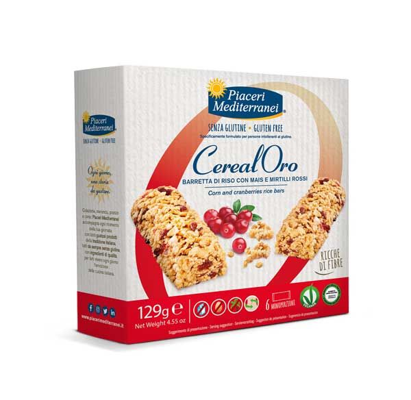 Piaceri Mediterranei Cereal Oro Müsliriegel Cranberry 129g