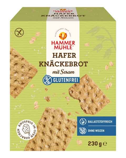 Hammermühle Hafer Knäckebrot mit Sesam 230g