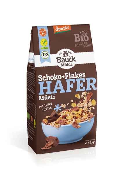 Bauck Mühle Hafermüsli Schoko + Flakes demeter 425g