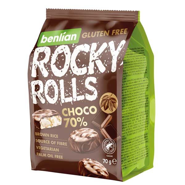 benlian Rocky Rice Rolls Puffreis Choco 70g