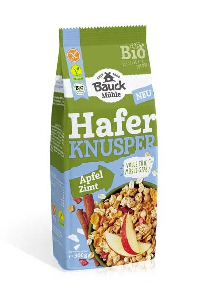 Bauck Mühle Hafer Knusper Müsli Apfel Zimt bio 300g