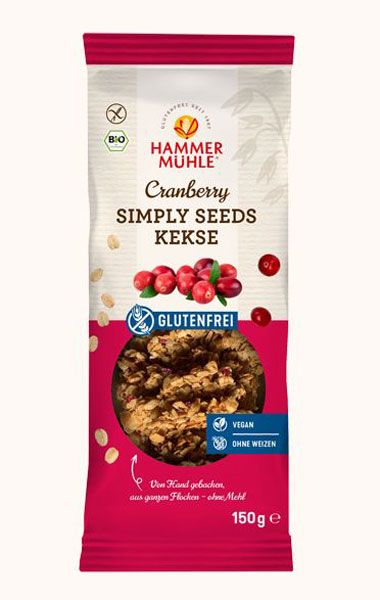 Hammermühle Simply Seeds Kekse Cranberry bio 150g