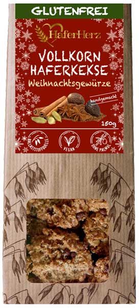 HaferHerz Vollkorn Haferkekse Weihnachtsgewürze 150g