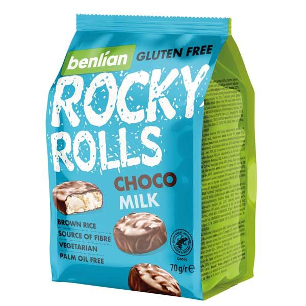 benlian Rocky Rice Rolls Puffreis Choco & Milk 70g