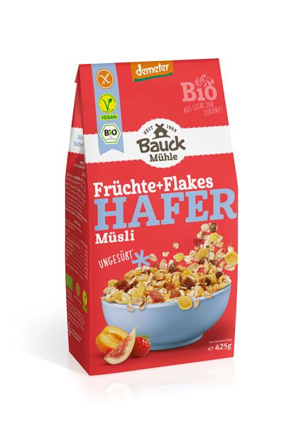 Bauckhof Hafermüsli Früchte + Flakes demeter 425g