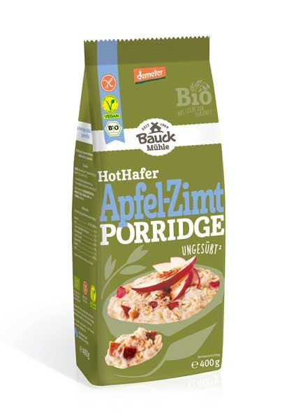 Bauck Mühle Hot Hafer Apfel-Zimt Porridge demeter bio 400g