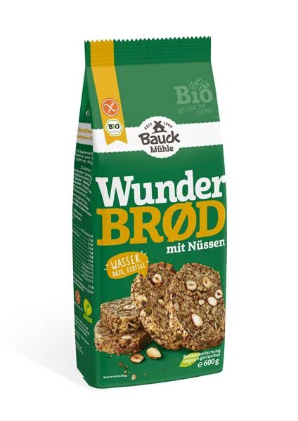 Bauck Mühle Wunderbröd mit Nüssen Brotbackmischung bio 600g