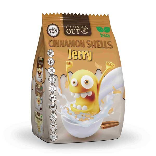 Gluten Out Jerry Cinnamon Shells 375g