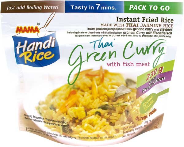 Mama Instant Reis Thai Green Curry mit Fisch 80g