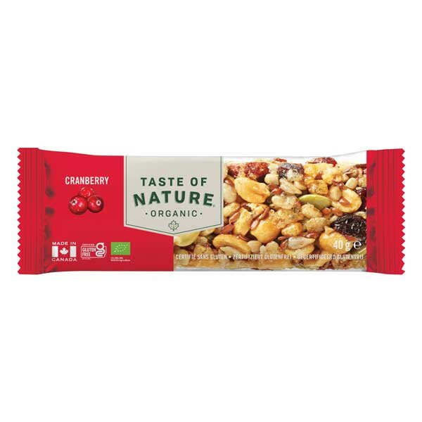 (MHD) Taste of Nature Riegel Cranberry bio 40g