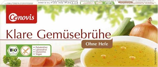 Cenovis Klare Gemüsebrühe Würfel ohne Hefe bio 132g