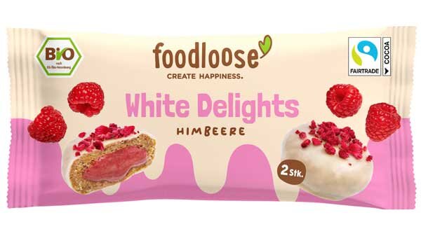 foodloose White Delights Himbeere bio 40g