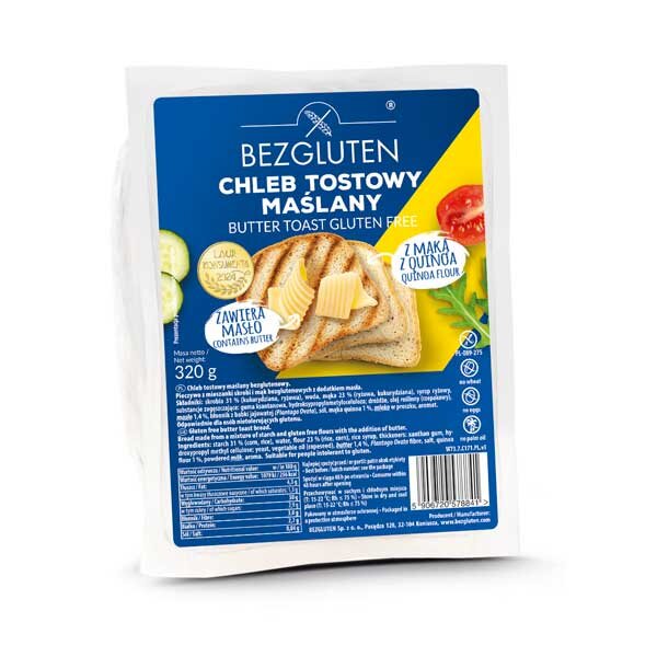 (MHD) Bezgluten Butter Toastbrot 320g