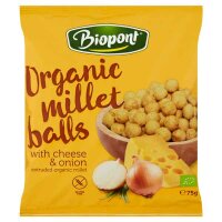 (MHD) Biopont Hirsebällchen Käse-Zwiebel bio 75g
