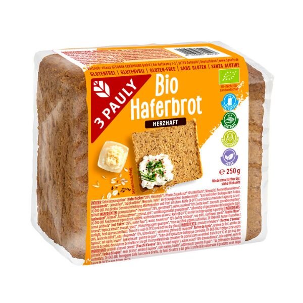 3 Pauly Haferbrot Herzhaft bio 250g