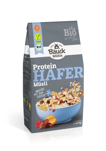 (MHD) Bauck Mühle Hafermüsli Protein ungesüßt bio 425g